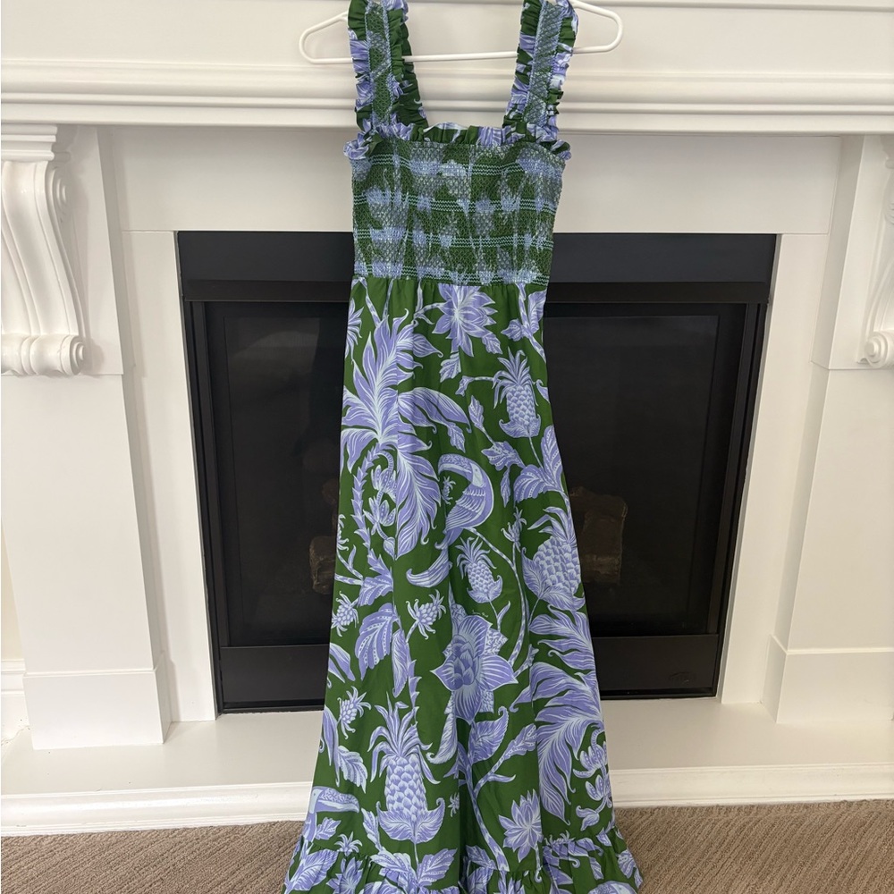 NWOT Green Tropical Swing Midi Dress by Farm Rio
